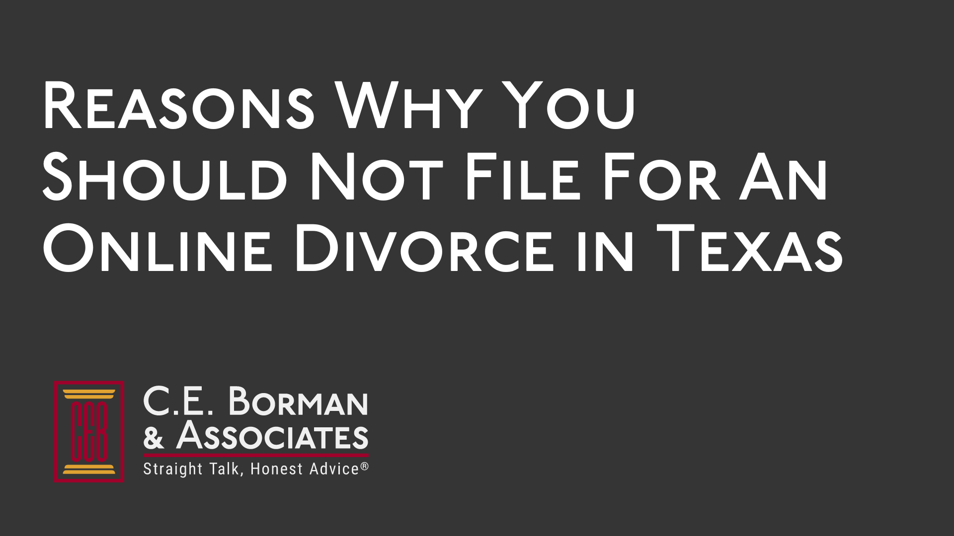 Reasons why you should not file for an online divorce in texas 