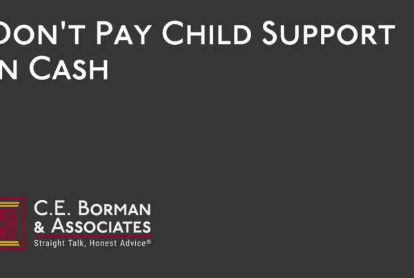 Dont Pay Child Support in Cash - C.E. Borman & Associates