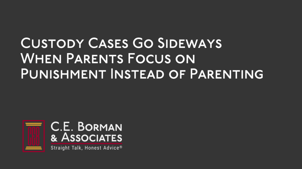 Custody Cases Go Sideways When Parents Focus on Punishment Instead of Parenting