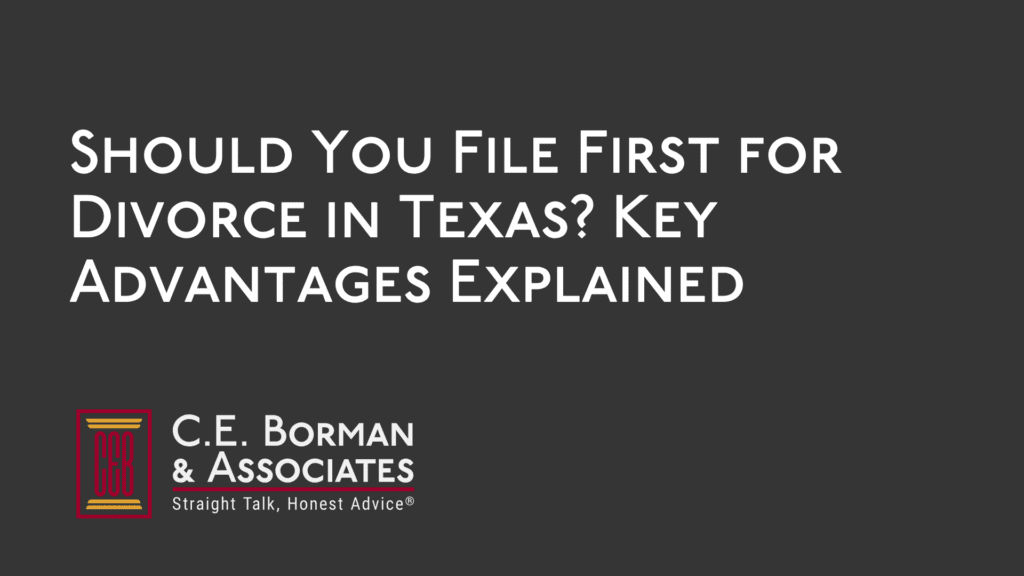 Filing first for divorce in Texas
