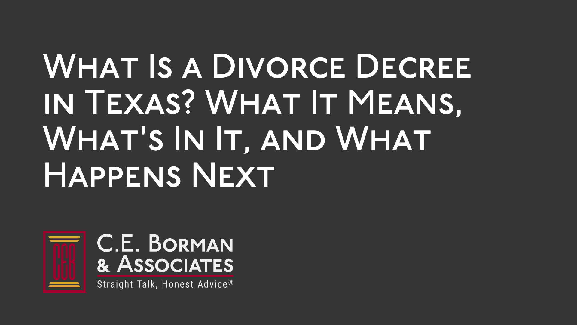 What Is a Divorce Decree in Texas